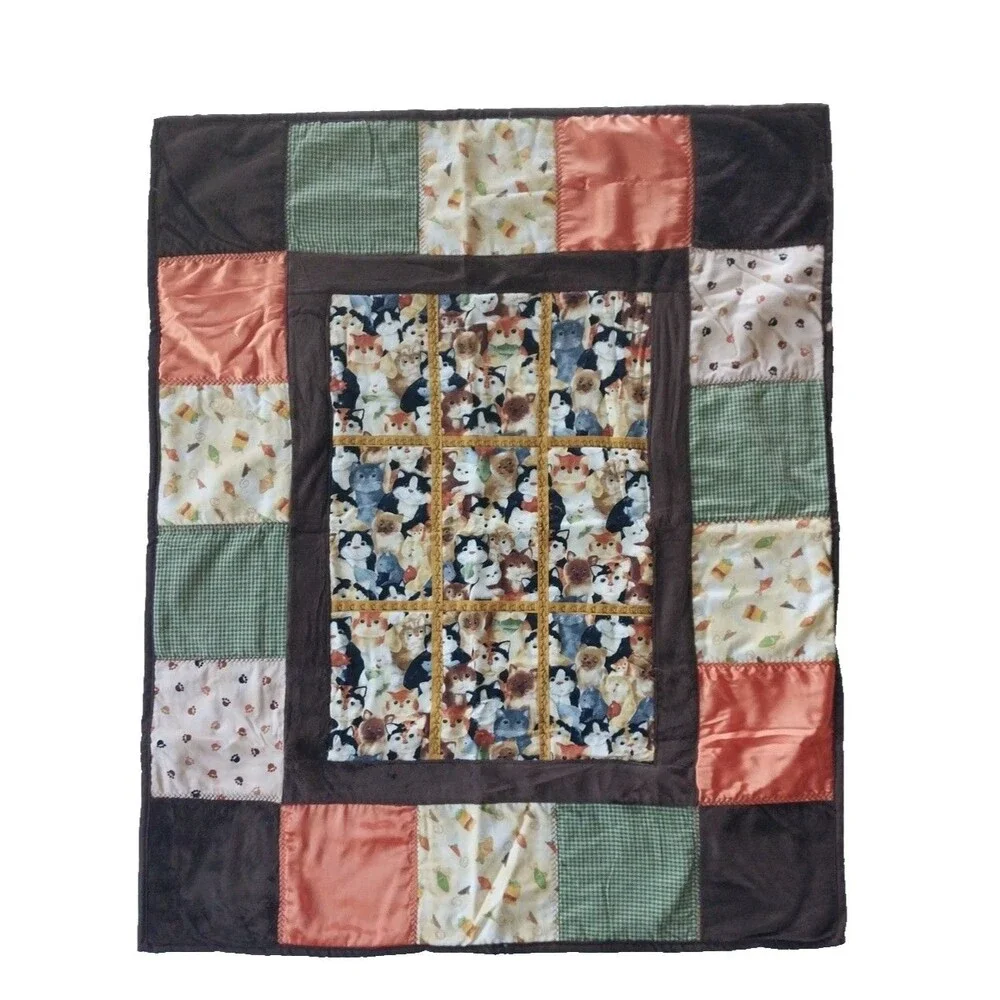 Handmade New Pet Cat Lover Patchwork Quilt/Throw 35